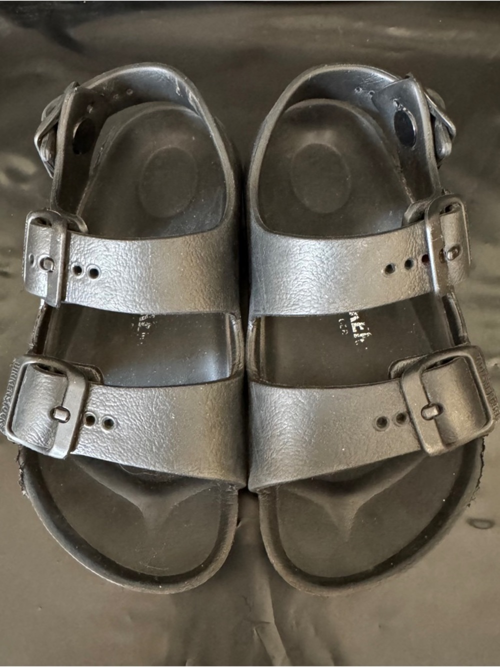 Birkenstock Kids Unisex Black Double-Strap Buckle Sandals